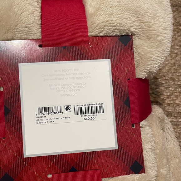 Charter Club Ultra Soft Throw / Blanket, Tan Cream NWT Gift Box PRICE‎ DROPPED! - Picture 6 of 9